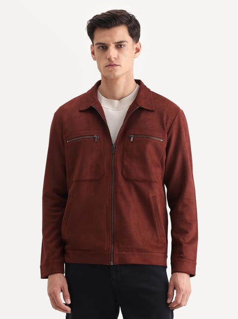 Rare Rabbit Bax-25 Rust Polyester Blend Plain Relaxed Fit Full Sleeve Spread Collar Jacket-picture-37