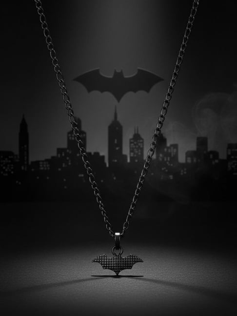 Police Black Batarang Chain Necklace