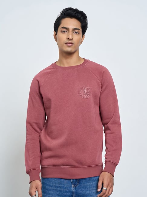 Sf Jeans By Pantaloons Wine Regular Fit Sweatshirt-picture-23