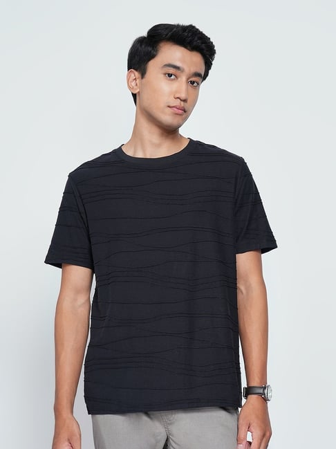 7 Alt By Pantaloons Night Sky Regular Fit Jacquard T-Shirt-picture-16