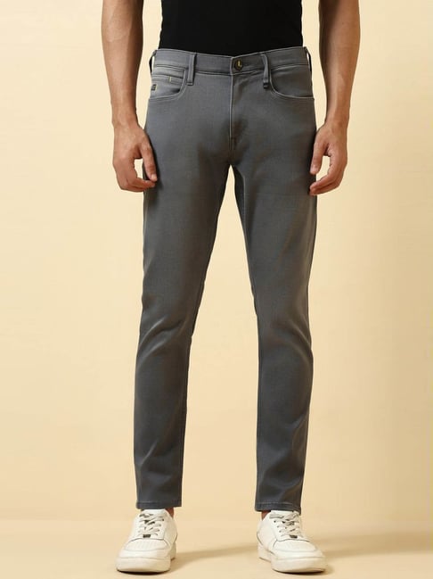 Allen Solly Grey Cotton Slim Fit Jeans-picture-37