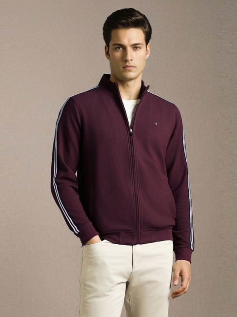 Louis Philippe Maroon Cotton Regular Fit Sweatshirt