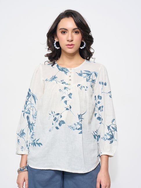 Akkriti By Pantaloons Snow White Regular Fit Printed Tunic-picture-21