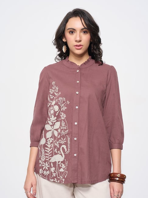 Akkriti By Pantaloons Marsala Regular Fit Printed Tunic