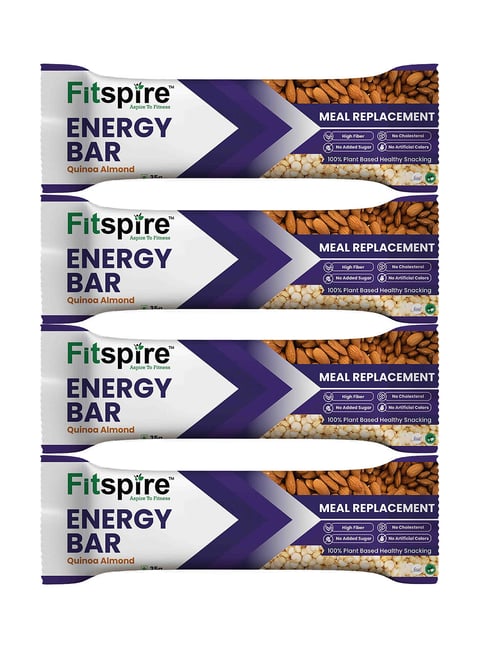 Fitspire Quinoa Almond Energy Bar with godness of Quinoa, Almonds & Oats Pack of 4 (Each 35g)
