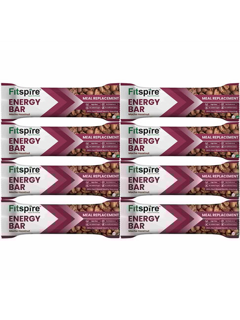 Fitspire Mocha Hazelnut Energy Bar Pack of 8 (Each 35g)