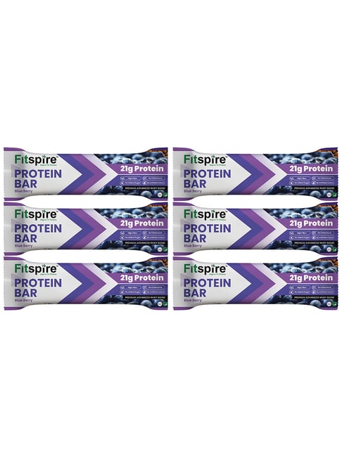Fitspire BlueBerry Protein Bar Pack of 8 (Each 60g) and provide 21g Protein
