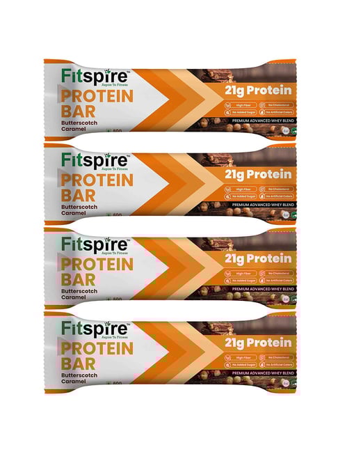 Fitspire Butterstoch Protein Bar Pack of 4 (Each 60g) and provide 21g Protein