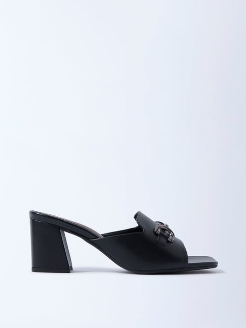 LUNA BLU by Westside Black Hardware-Detailed Heel Sandals-picture-25