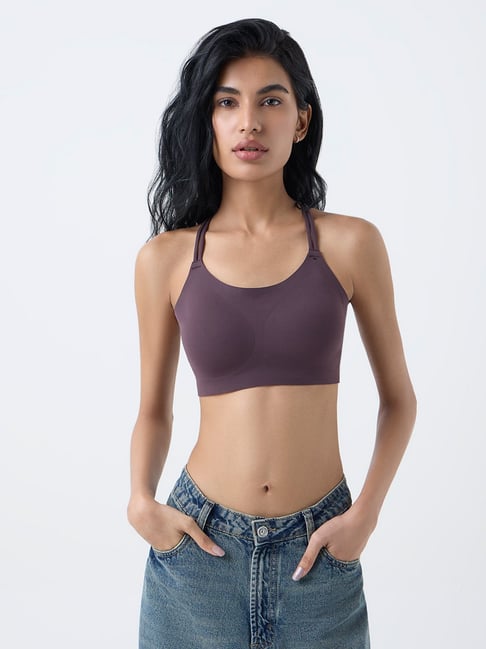 Superstar by Westside Purple Criss-Cross Detailed Padded Bralette-picture-34