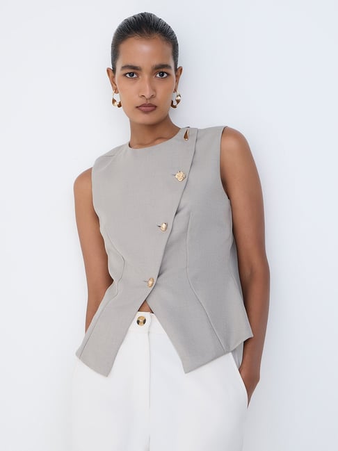 Wardrobe by Westside Grey Asymmetric Top