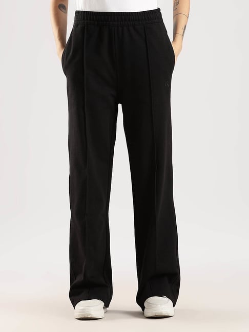 Calvin Klein Jeans Black Cotton Regular Fit Trackpants