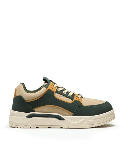 Asian Men's NEXUS-02 Beige & Green Sneakers