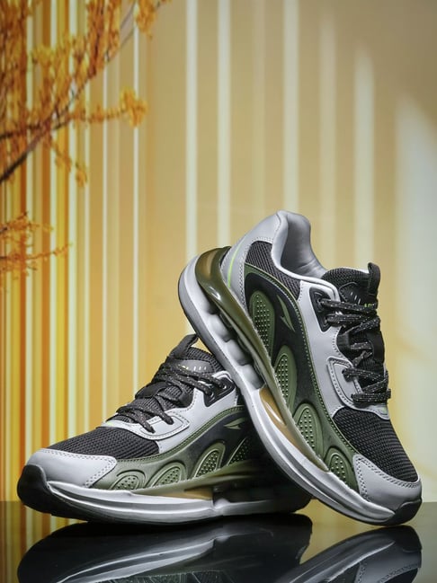 Asian Men's POWERKICK-08 Light Grey & Green Running Shoes-picture-33