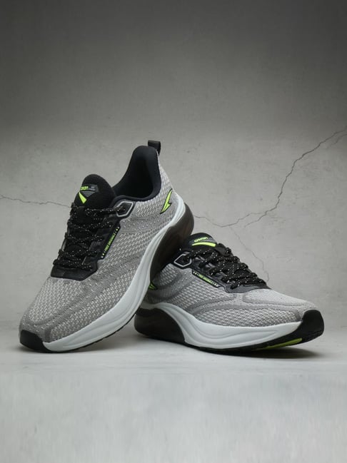 Asian Men's POWERPLAY-22 Light Grey & Black Running Shoes