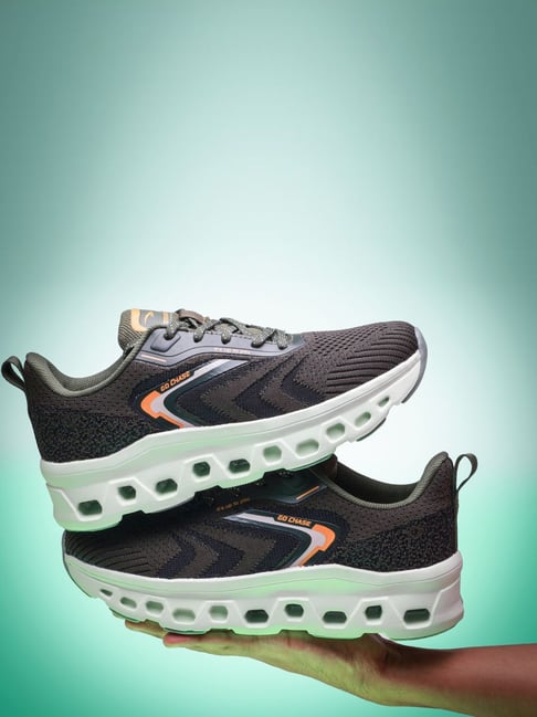 Asian Men's POWERPLAY-28 Olive Running Shoes-picture-28