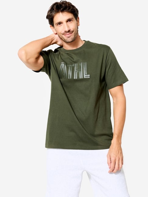 Decathlon Green Cotton Regular Fit Printed Sports T-Shirt-picture-22