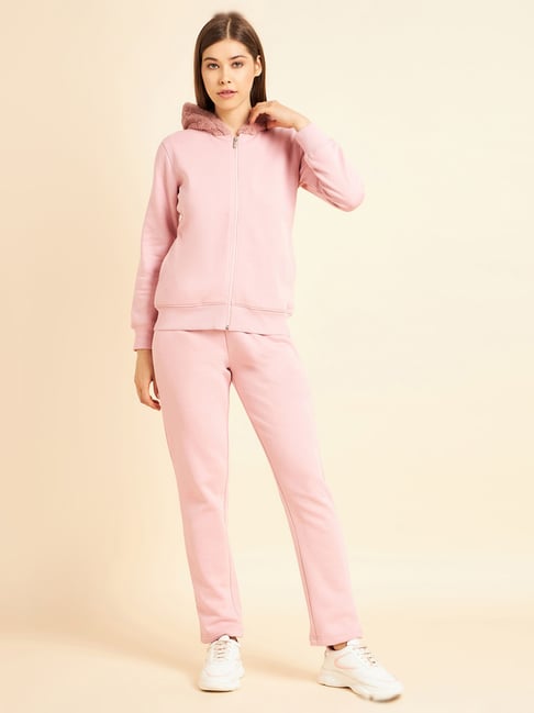 Sweet Dreams Pink Salt Regular Fit Solid Long Sleeves Tracksuit-picture-37