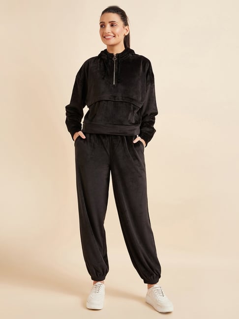 Sweet Dreams Black Polyester Regular Fit Solid Long Sleeves Tracksuit-picture-18