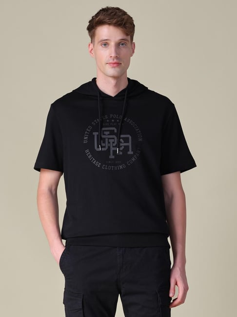 U.S. Polo Assn. Denim Co. Black Cotton Logo Relaxed Fit T-Shirt-picture-45