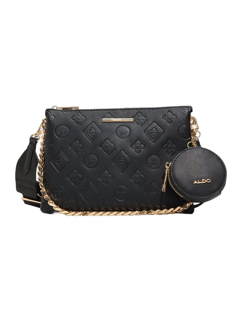 Aldo Black Logo Medium Cross Body Bag