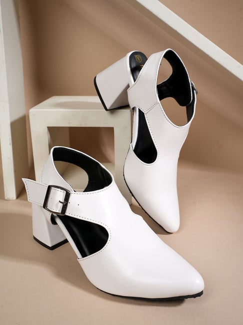 Mozafia Women's White Back Strap Sandals-picture-20