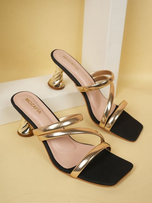 Mozafia Women's Gold Casual Sandals