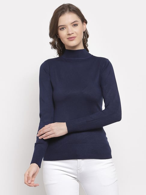 Mafadeny Navy Blue Regular Fit Pullover-picture-26