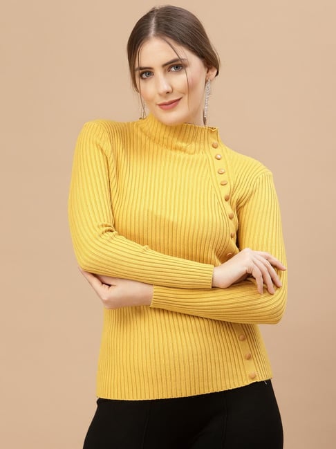 Mafadeny Mustard Regular Fit Pullover-picture-28