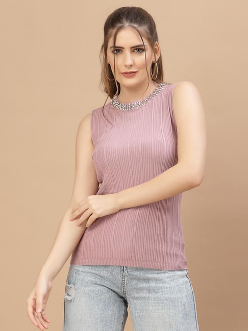 Mafadeny Mauve Regular Fit Top