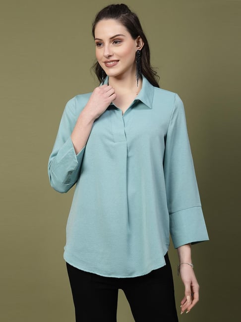 Mafadeny Green Regular Fit Top