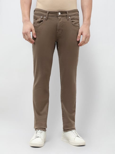 U.S. Polo Assn. Denim Co. Brown Cotton Solid Slim Fit Jeans-picture-20