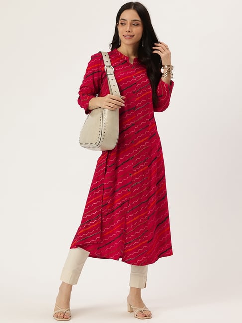 Amukti Pink Rayon Printed Kurta-picture-33
