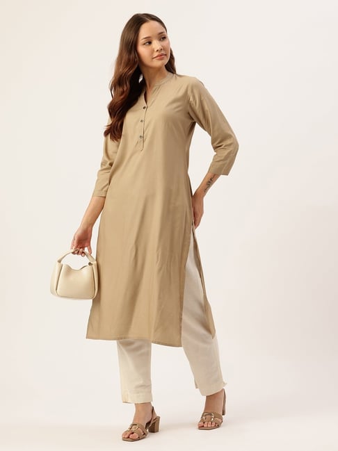 Amukti Beige Rayon Kurta-picture-16