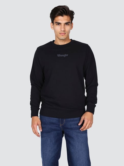Wrangler Black Cotton Regular Fit Sweatshirt-picture-24