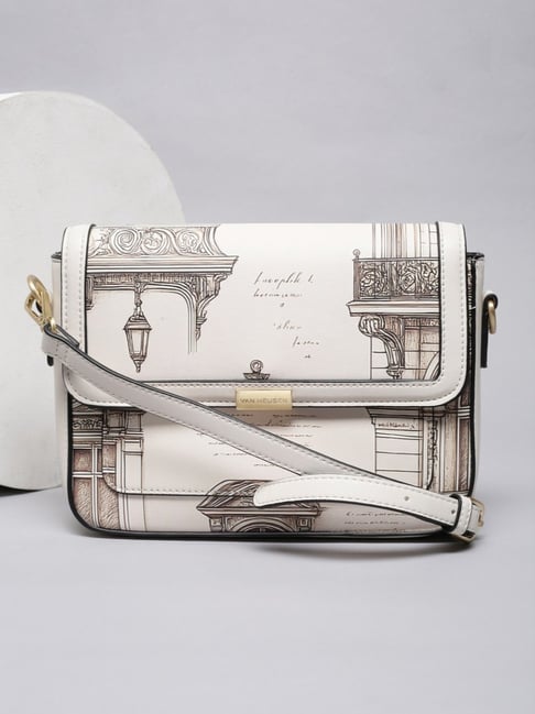 Van Heusen Beige Printed Cross Body Bag