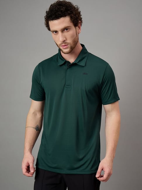 Dida Green Regular Fit Sports Polo