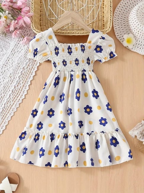 sachin and babi light blue dress Creative Kid's Girls Brown Cotton Casual Dress main image 1