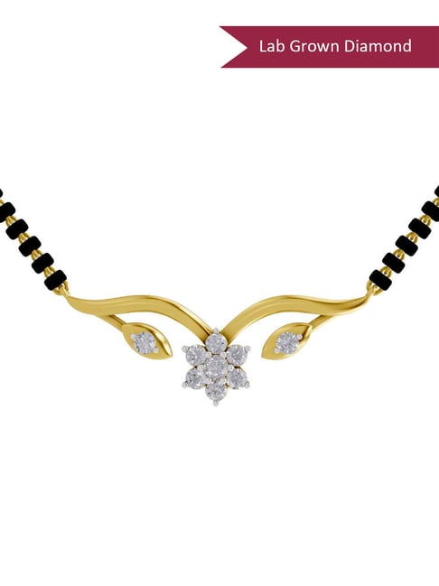 SPARQ Lab Grown Diamond 925 Sterling Silver Yellow Gold Mangalsutra for Women