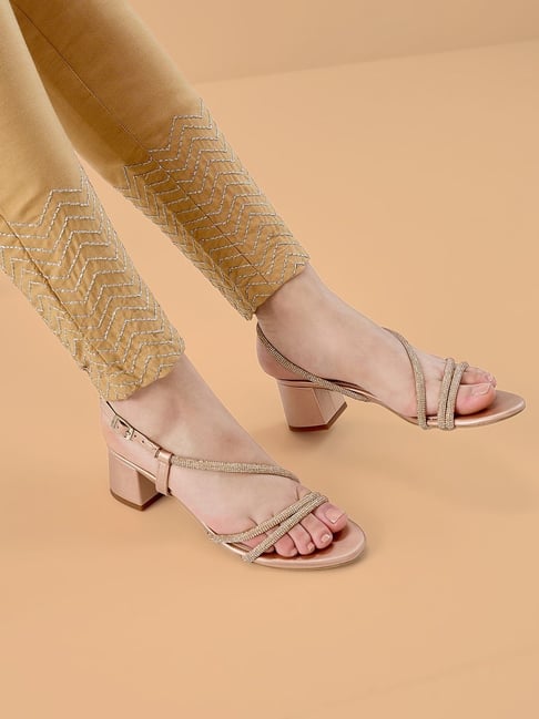 rocia by regal women's rose gold back strap sandals