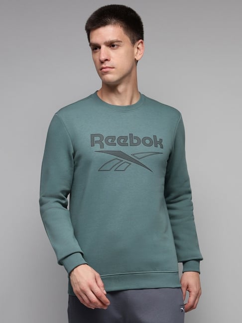 Reebok Green Regular Fit Printed Sweatshirt-image-10