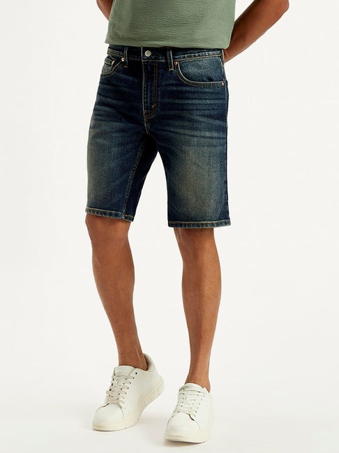 Levi's 502 Indigo Cotton Regular Fit Denim Shorts