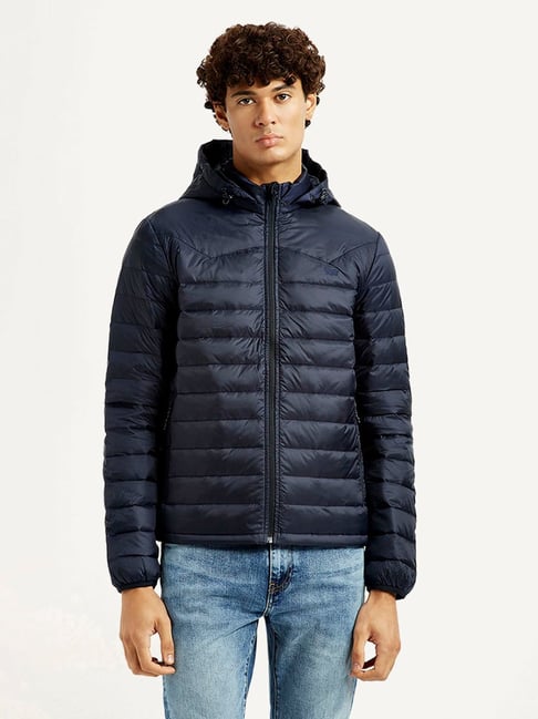 Levi's Navy Slim Fit Quilted Hooded Jacket