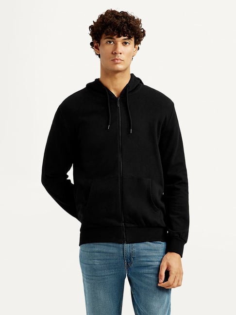 Levi's Black Cotton Slim Fit Hoodie