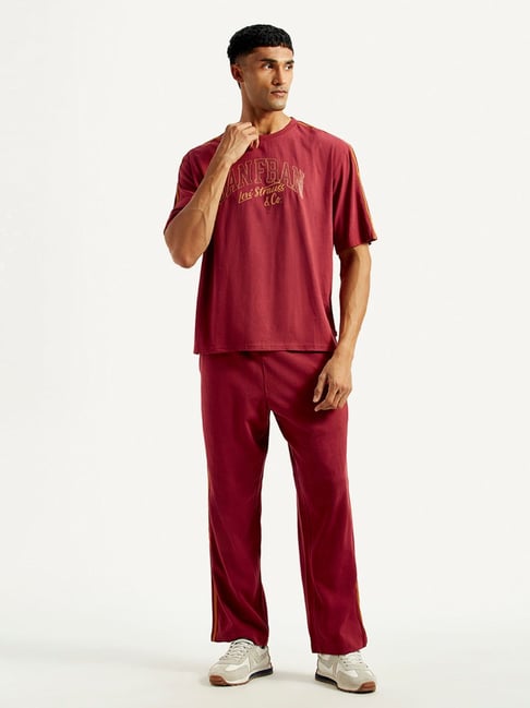 Levi's Maroon Cotton Loose Fit Logo Printed Co-Ord Set-picture-23