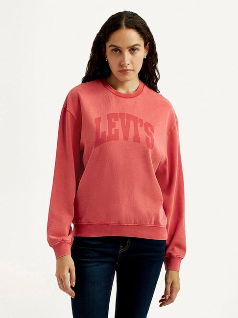 Levi's Coral Regular Fit Logo Printed Sweatshirt