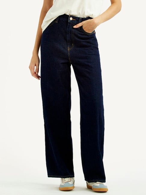 Levi's Navy Cotton Relaxed Fit Jeans-picture-24