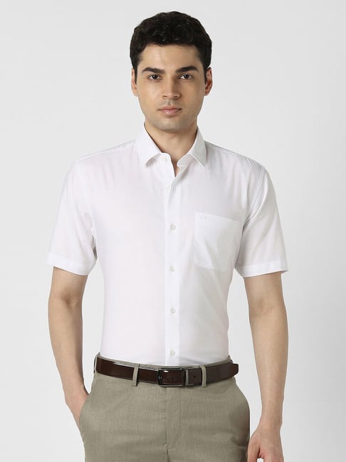 Peter England White Cotton Regular Fit Formal Shirt-picture-40