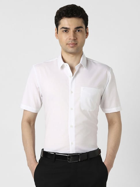 Peter England White Cotton Regular Fit Formal Shirt-picture-39