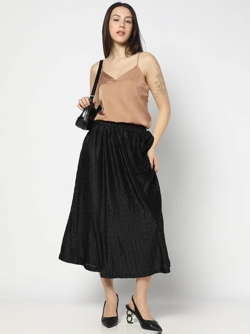 GAP Black Polyester Solid Skirt